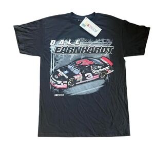 NASCAR Dale Earnhardt Mens Black Graphic T-Shirt Number 3 Goodwrench Race Car M